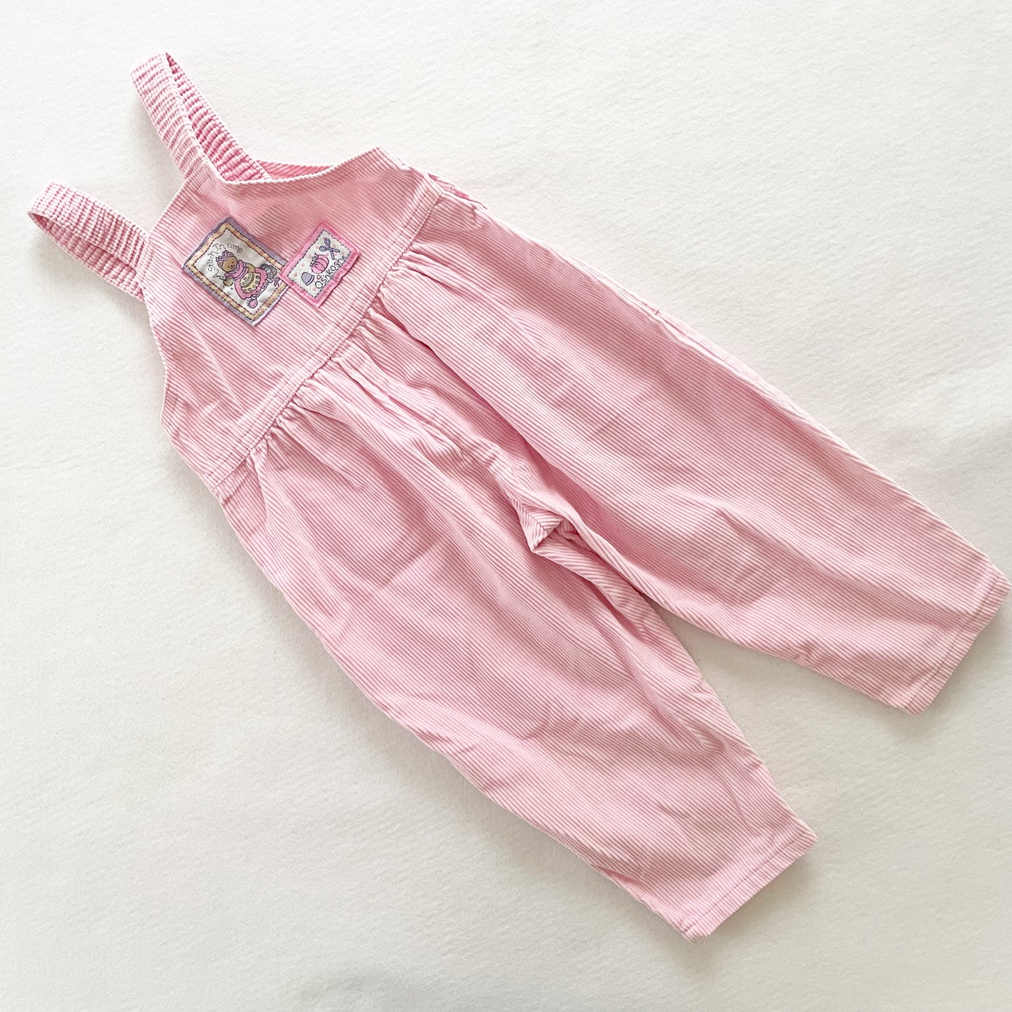 OshKosh Light Pink Cord Overalls - Yellow Clover Vintage Kids Clothes
