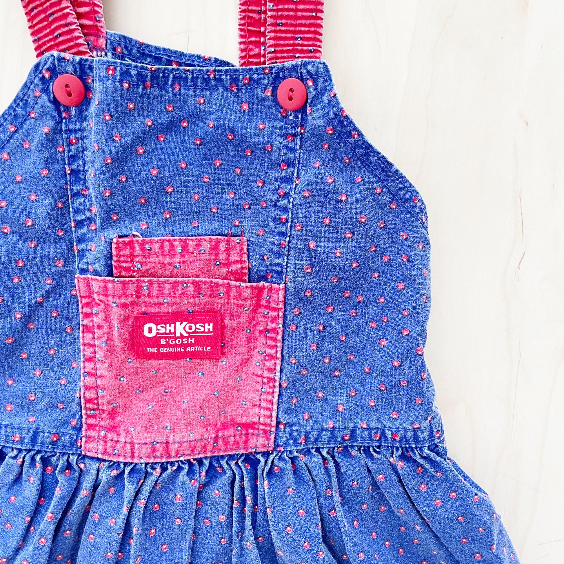 OshKosh Sailor Patch Polka Dot Skirtall - Yellow Clover Vintage Kids Clothes