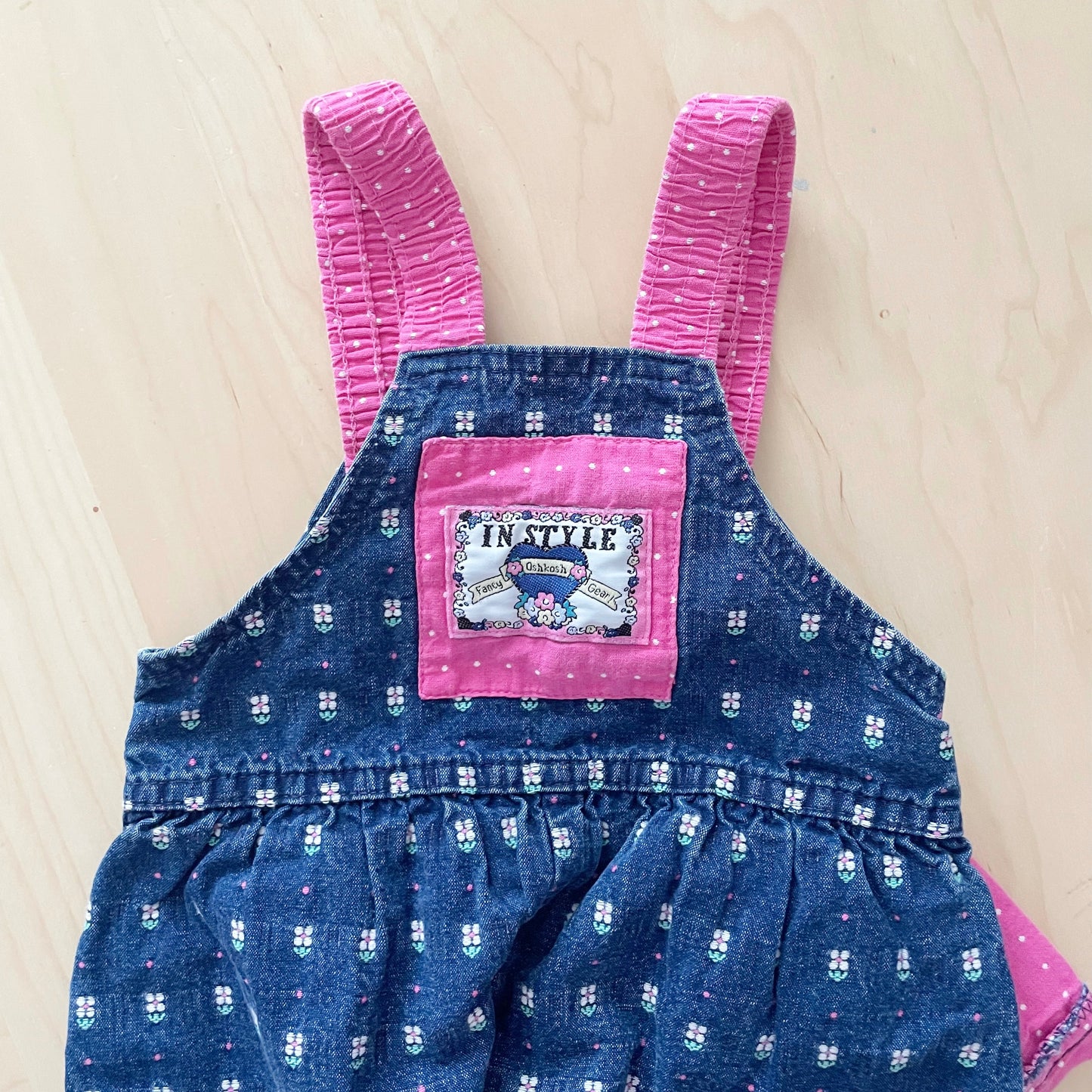 OshKosh Flower Woven Cuffed Overalls