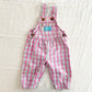 OshKosh Pink Seersucker Plaid Overalls