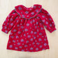 Vintage Fine Cord Floral Collared Dress