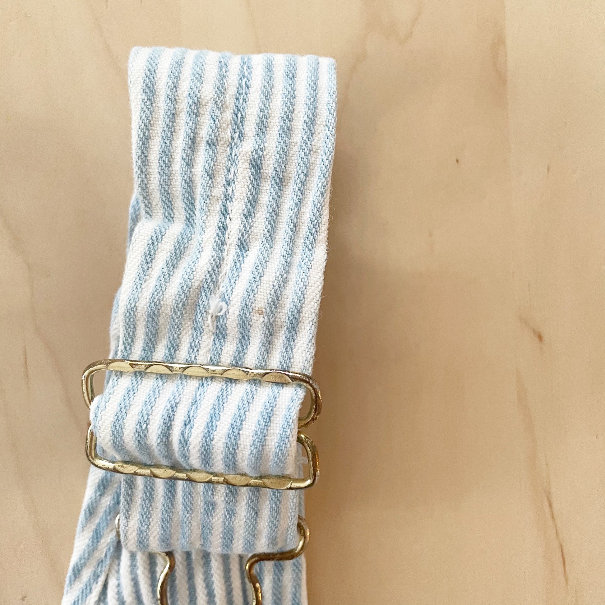 OshKosh Light Wash Stripe Block Shortalls - Yellow Clover Vintage Kids Clothes