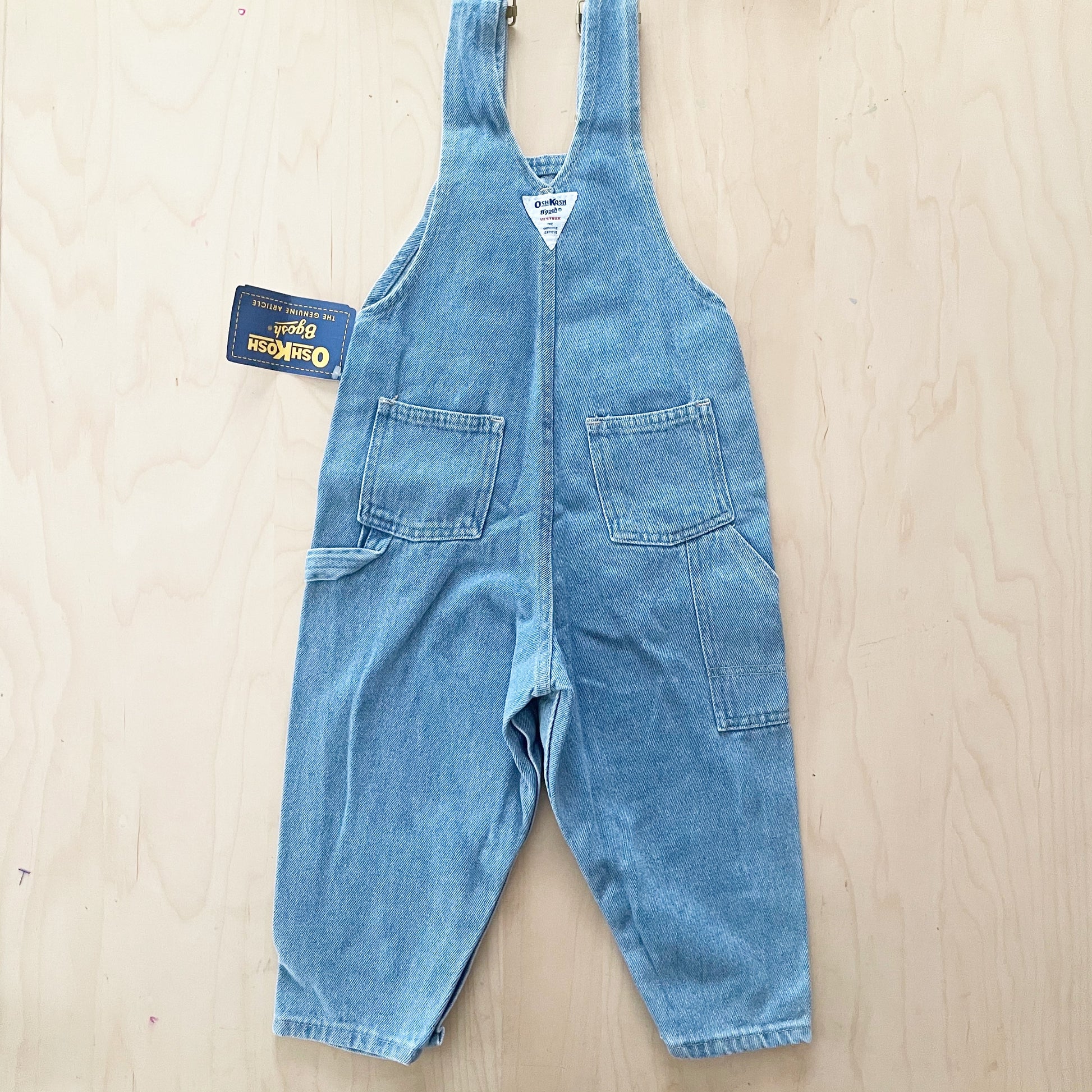 OshKosh Medium-Light Wash Overalls - Yellow Clover Vintage Kids Clothes