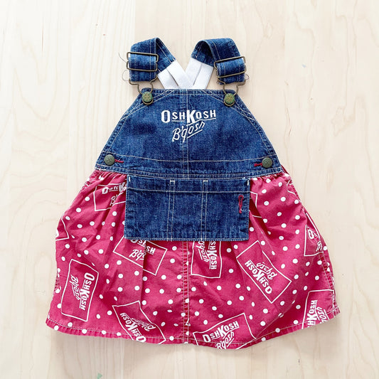 Retro OshKosh Pocket Front Skirtall - Yellow Clover Vintage Kids Clothes