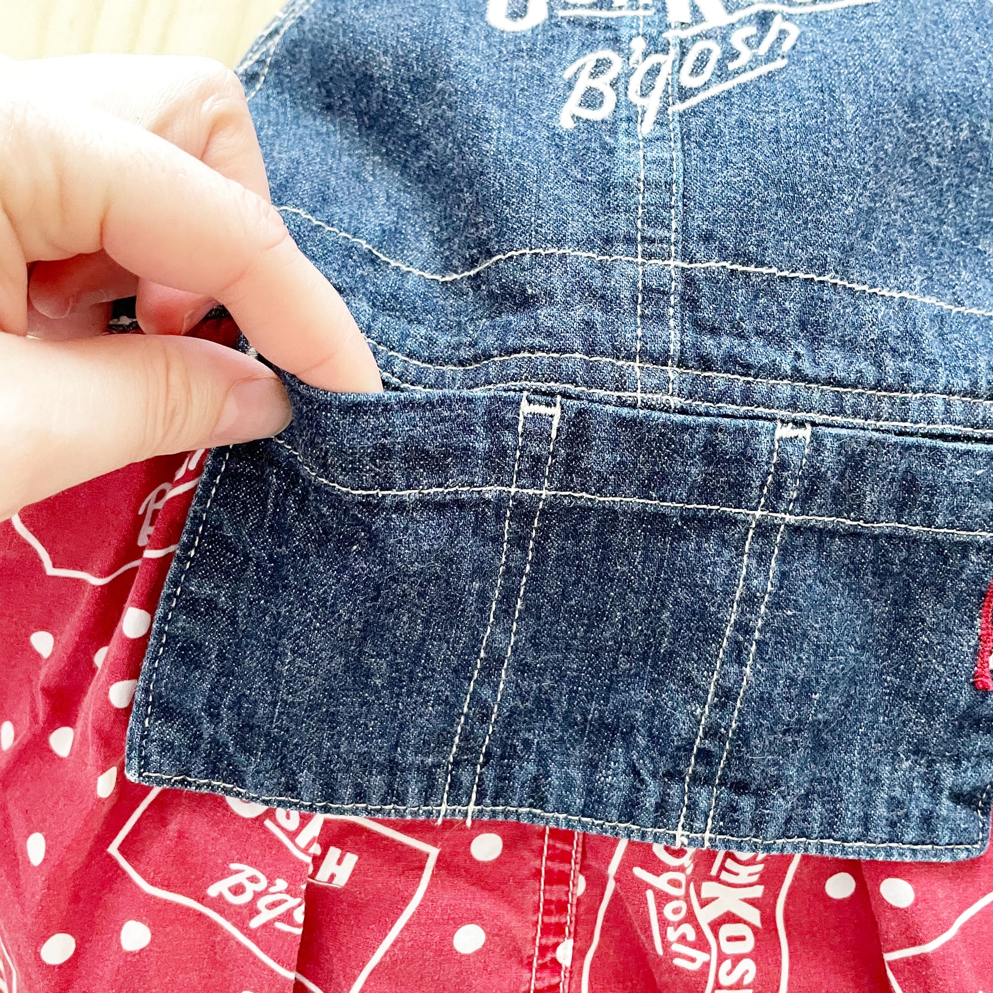 Retro OshKosh Pocket Front Skirtall - Yellow Clover Vintage Kids Clothes