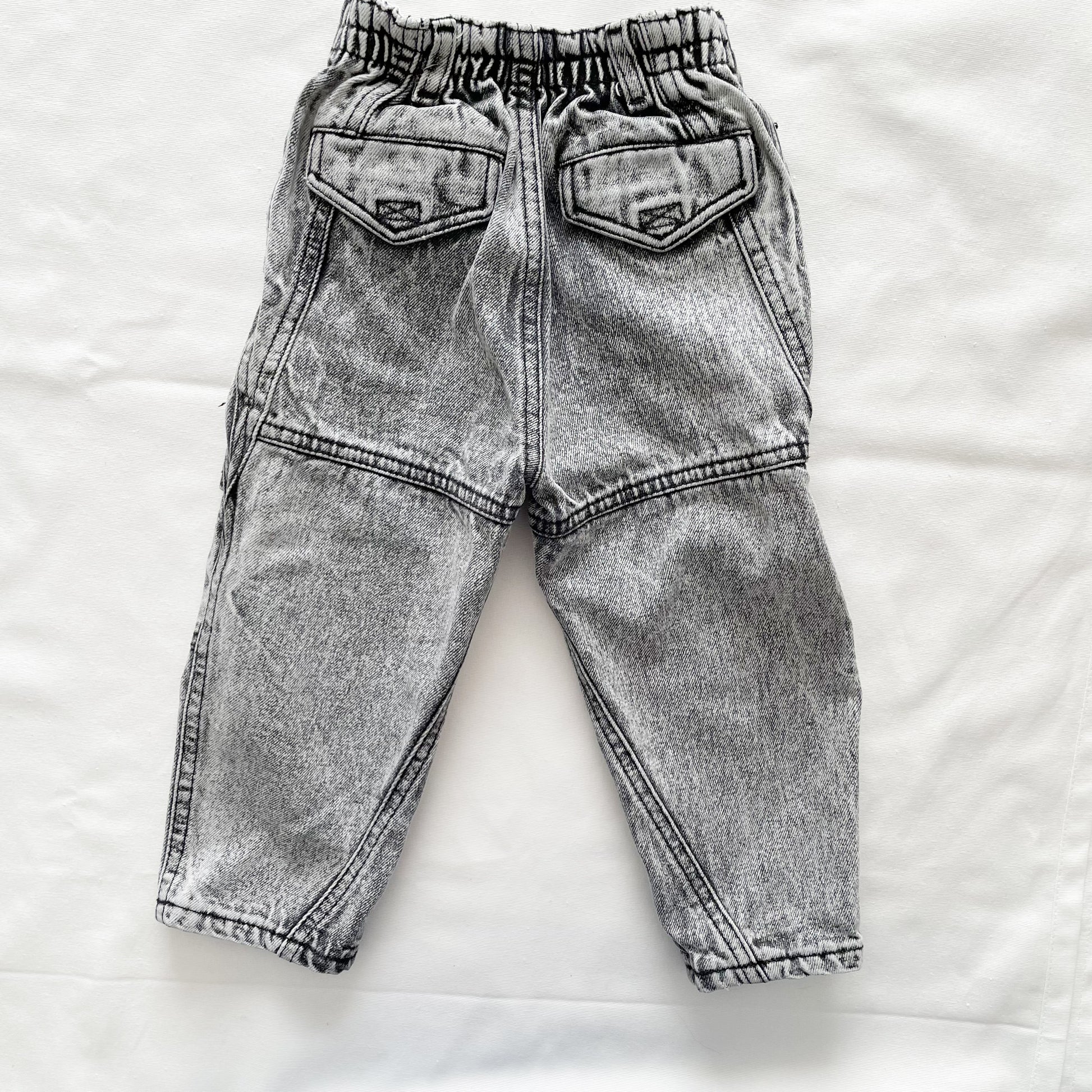 Lee Acid Wash Pleat Waist Patch Jeans • 2T - Yellow Clover Vintage Kids Clothes