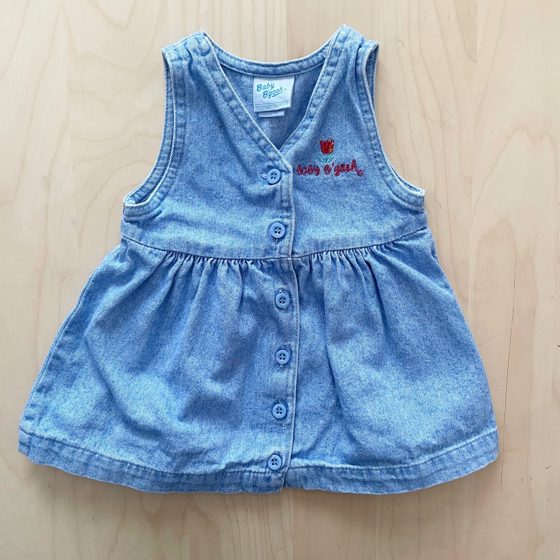 Baby B’gosh Blue Wash Tulip Dress - Yellow Clover Vintage Kids Clothes