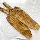 Tan Elastic Cuff Suspender Pants - Yellow Clover Vintage Kids Clothes