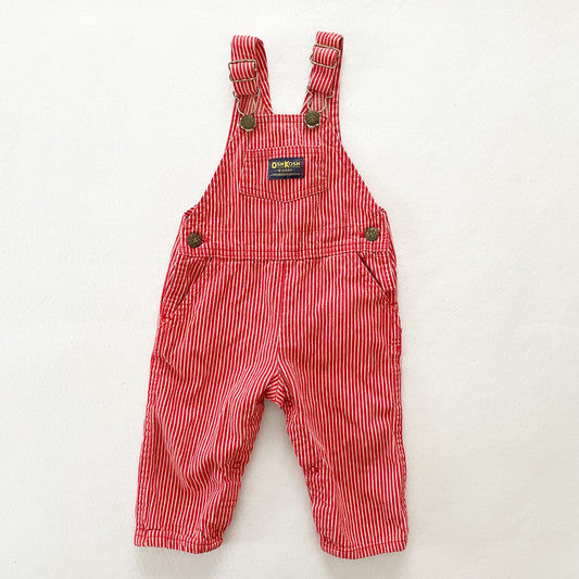 OshKosh Red Hickory Stripe Overalls