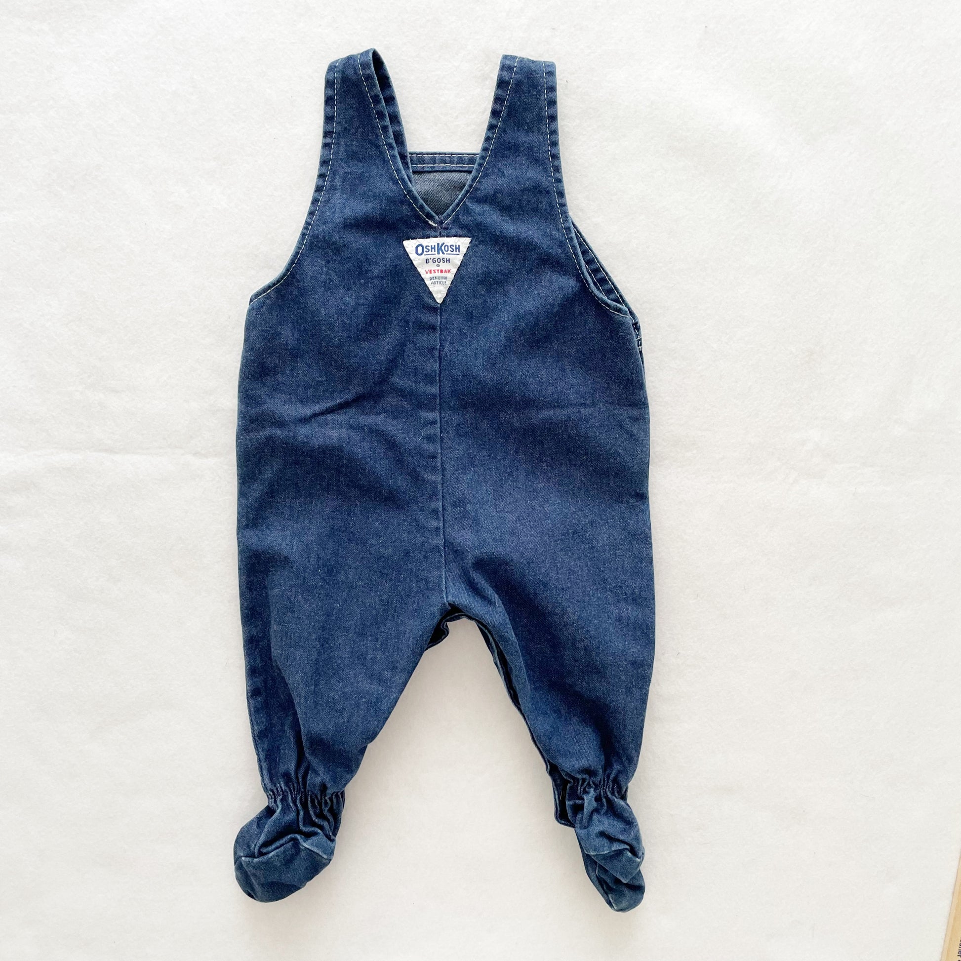 OshKosh Denim Footed Overalls - Yellow Clover Vintage Kids Clothes