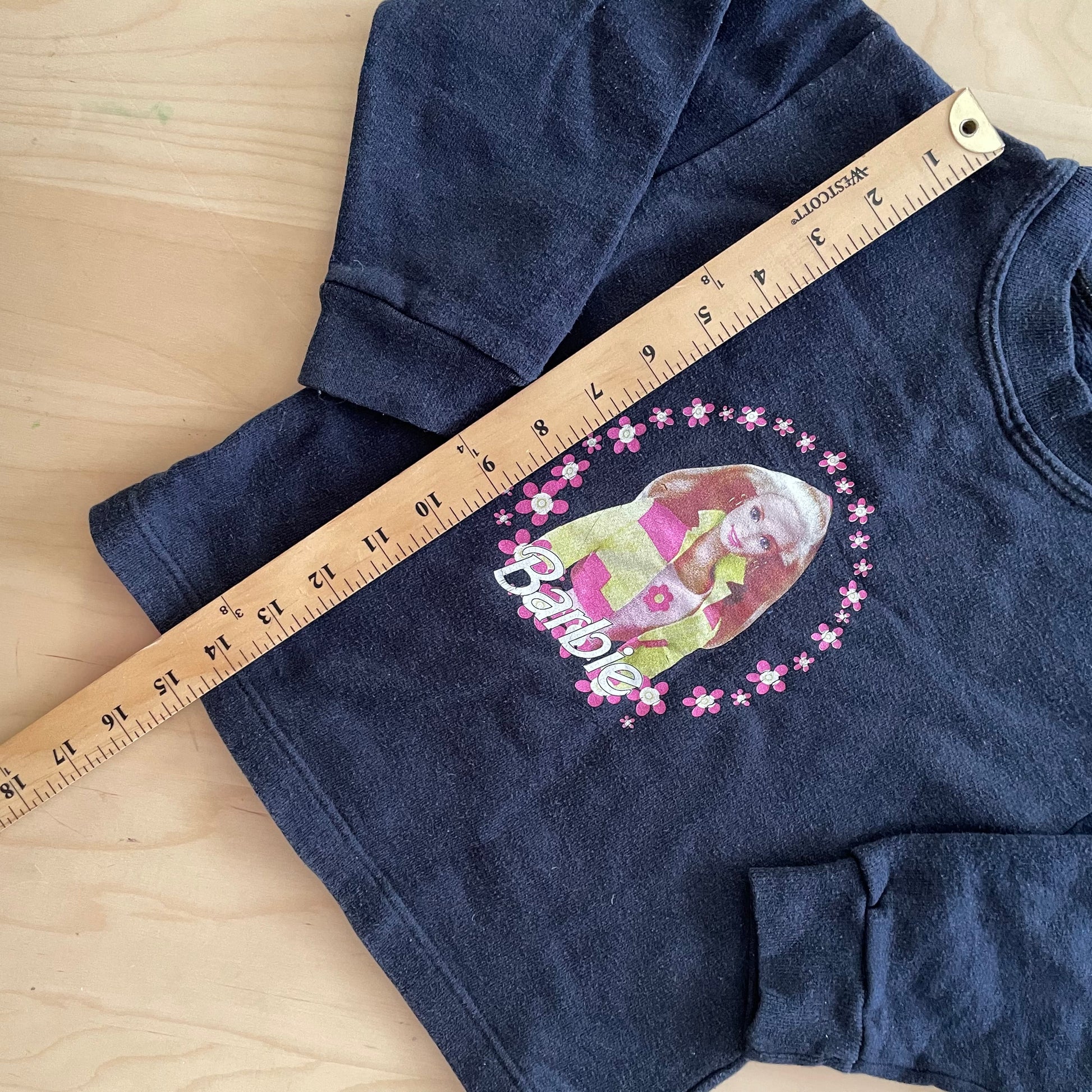 Barbie Black Sweatshirt - Yellow Clover Vintage Kids Clothes