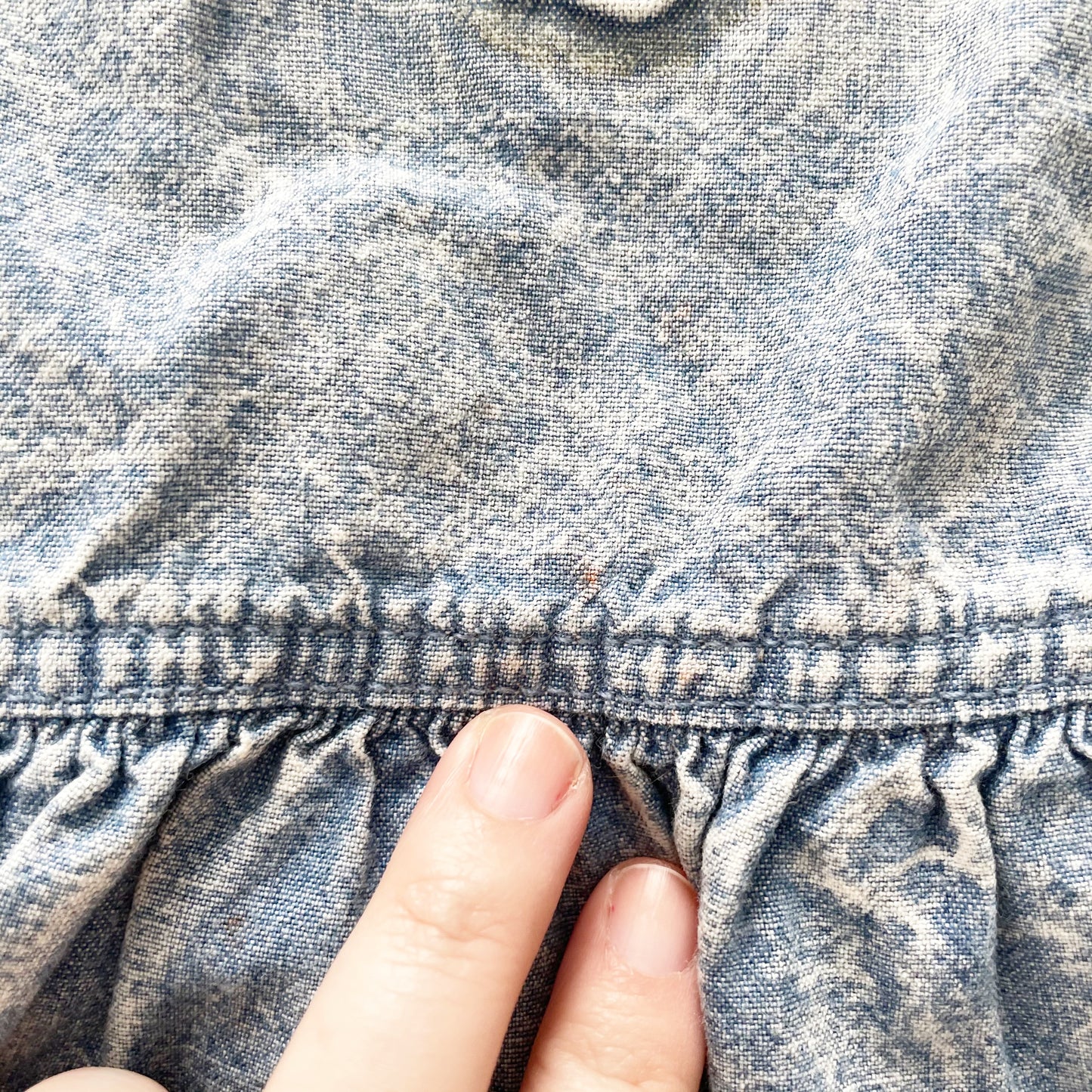 OshKosh Acid Wash Embossed Dress - Yellow Clover Vintage Kids Clothes