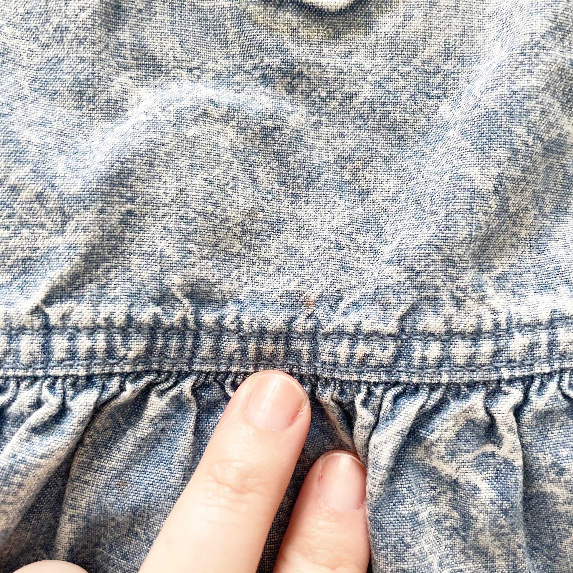 OshKosh Acid Wash Embossed Dress - Yellow Clover Vintage Kids Clothes