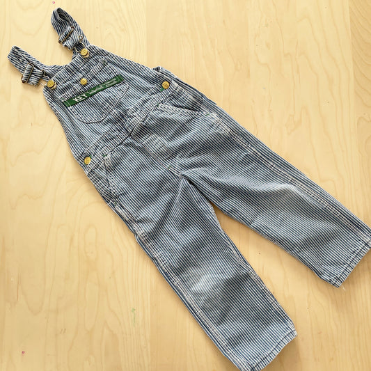 Vintage Key Engineer Stripe Overalls - Yellow Clover Vintage Kids Clothes