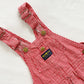 OshKosh Red Hickory Stripe Overalls - Yellow Clover Vintage Kids Clothes