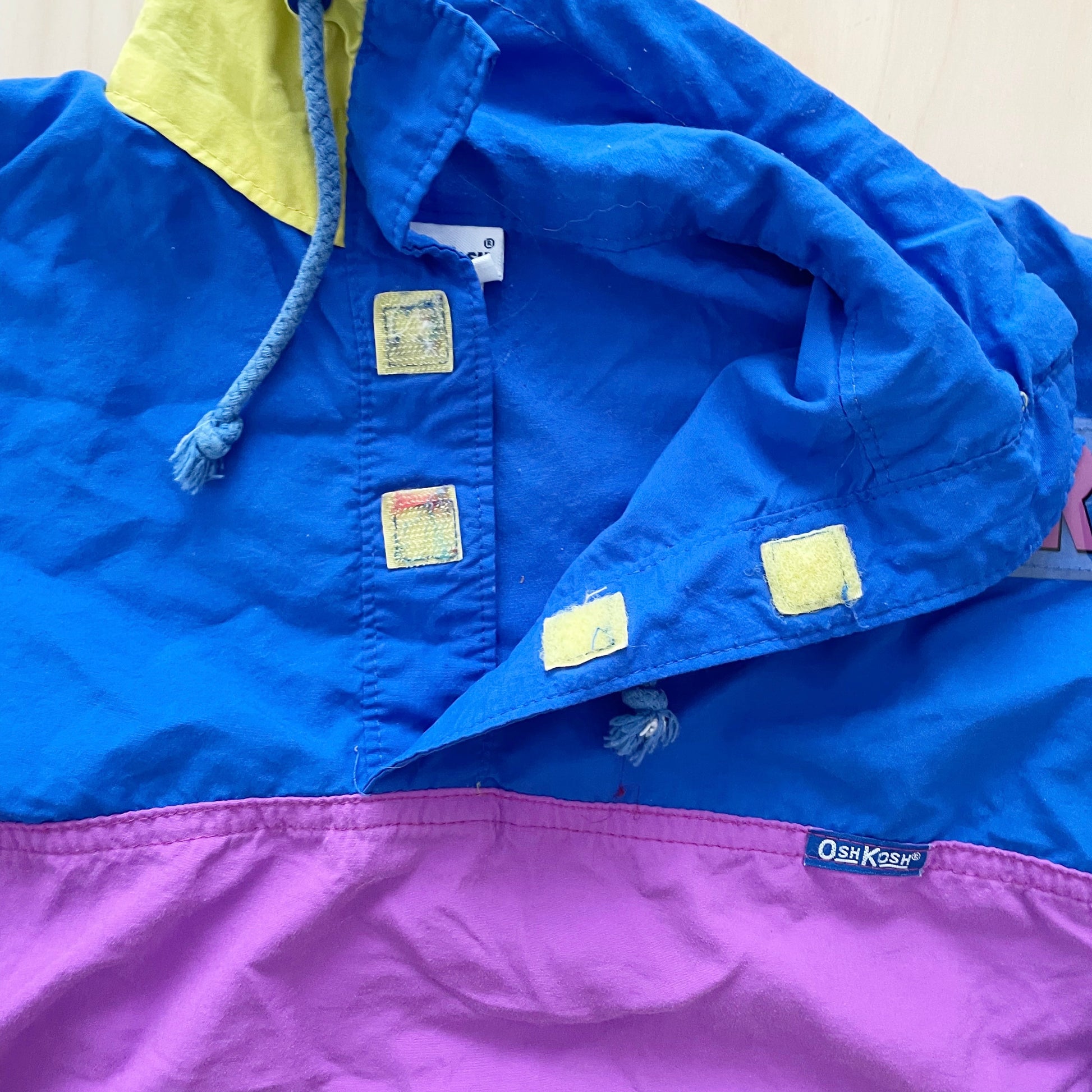 OshKosh Racer Nylon Jacket - Yellow Clover Vintage Kids Clothes