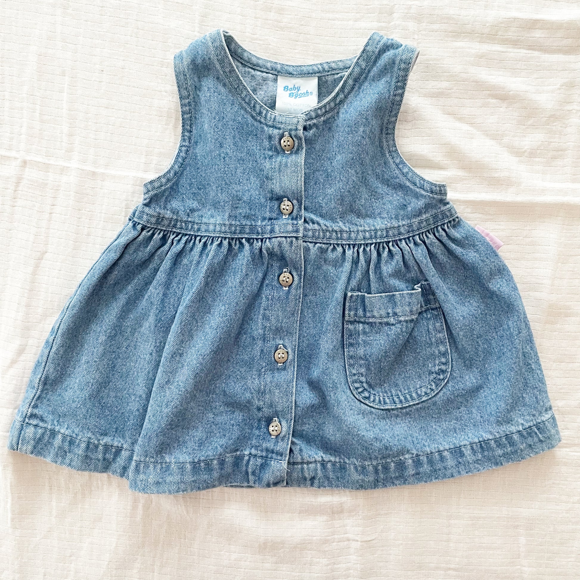 Baby B’gosh Lighter Denim Dress - Yellow Clover Vintage Kids Clothes