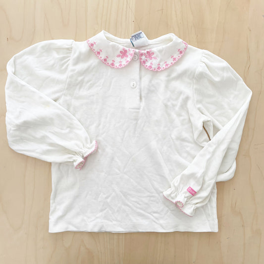 OshKosh Eyelet Collar Layer Tee - Yellow Clover Vintage Kids Clothes