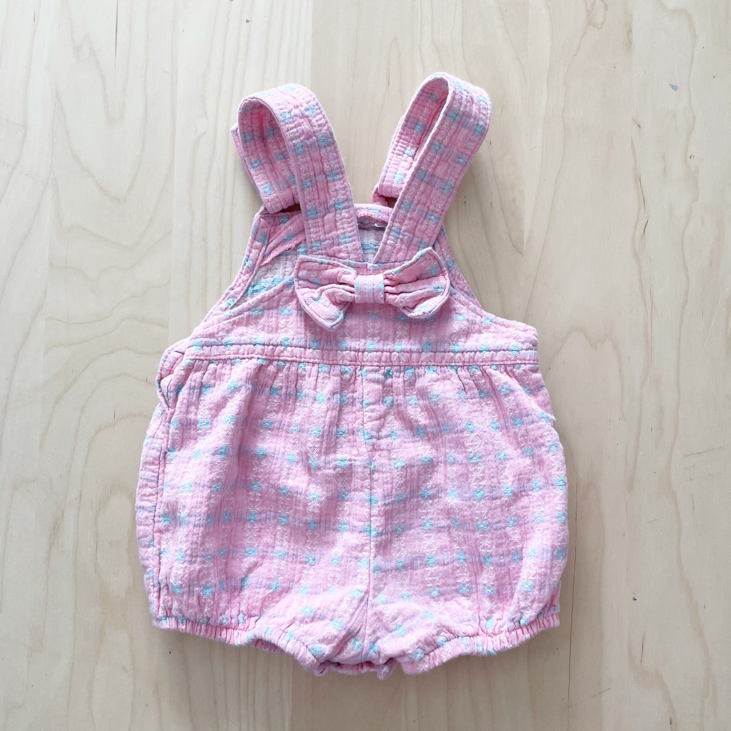 OshKosh Pink Woven Windmill Patch Bow Back Bubble