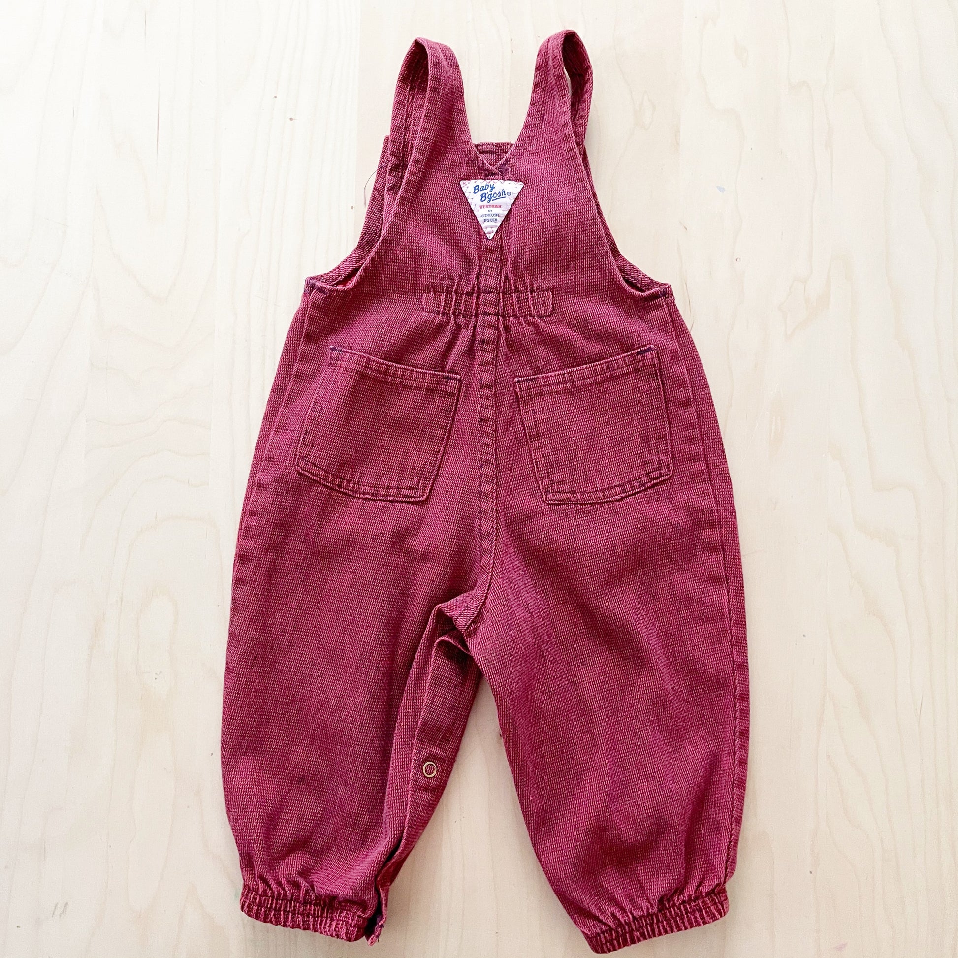 Vintage Baby B’gosh Red Bubble Overalls - Yellow Clover Vintage Kids Clothes
