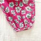 OshKosh Bright Pink Floral Cord Bubble Overalls - Yellow Clover Vintage Kids Clothes