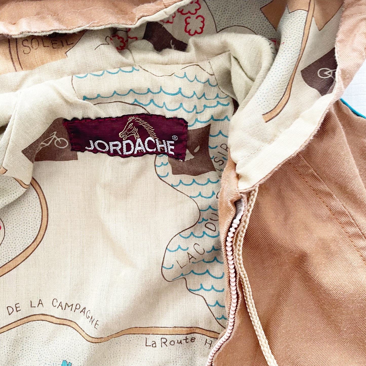 Jordache Map Lined Cotton Jacket - Yellow Clover Vintage Kids Clothes