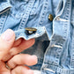 OshKosh Stripe Accent Denim Jacket - Yellow Clover Vintage Kids Clothes