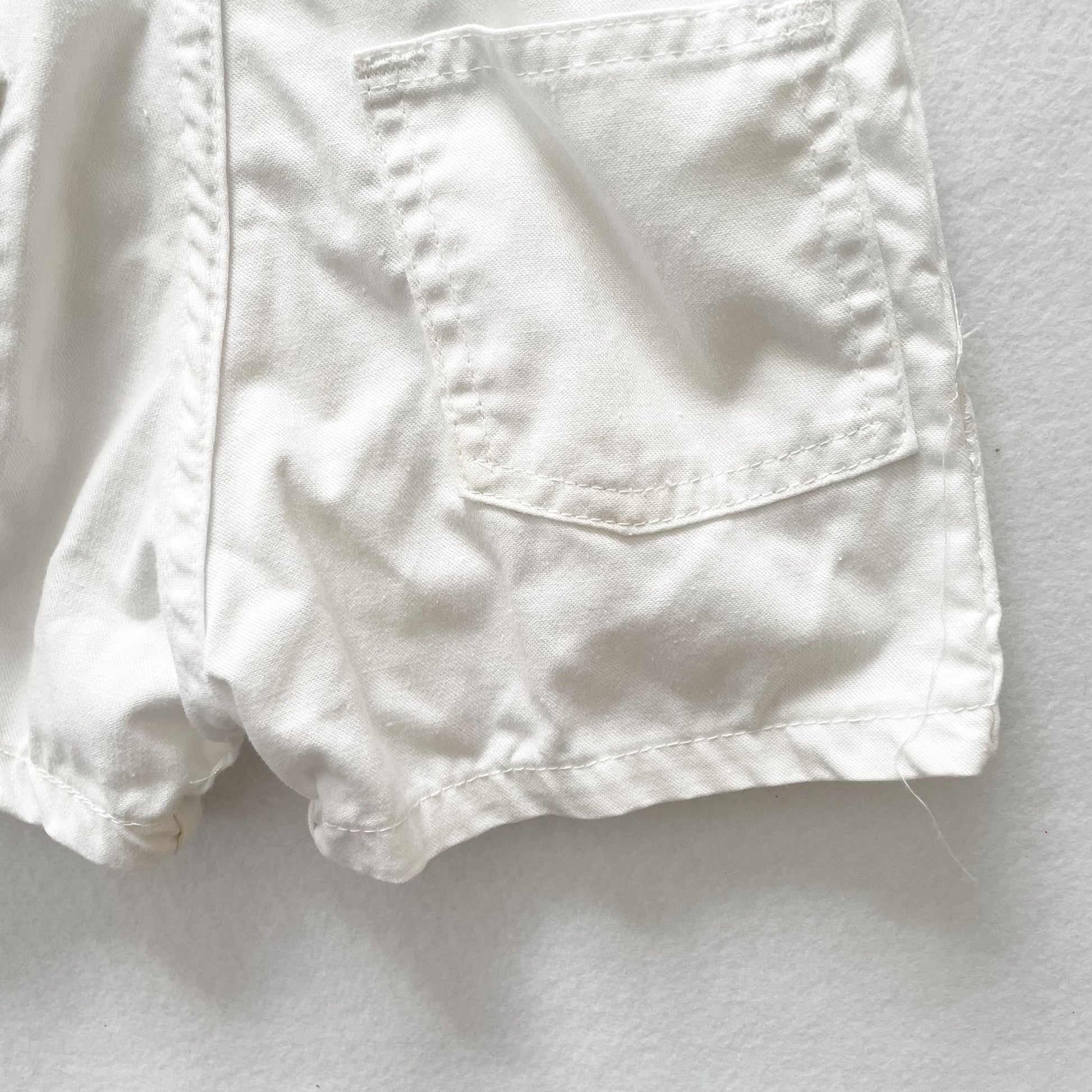 OshKosh Solid White Shortalls - Yellow Clover Vintage Kids Clothes
