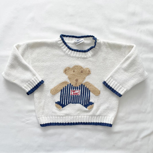 OshKosh Bear Knit Sweater - Yellow Clover Vintage Kids Clothes