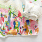 Multicolored Circus Print Pajama Top - Yellow Clover Vintage Kids Clothes
