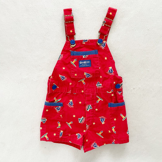 OshKosh Sailboat Shortalls - Yellow Clover Vintage Kids Clothes