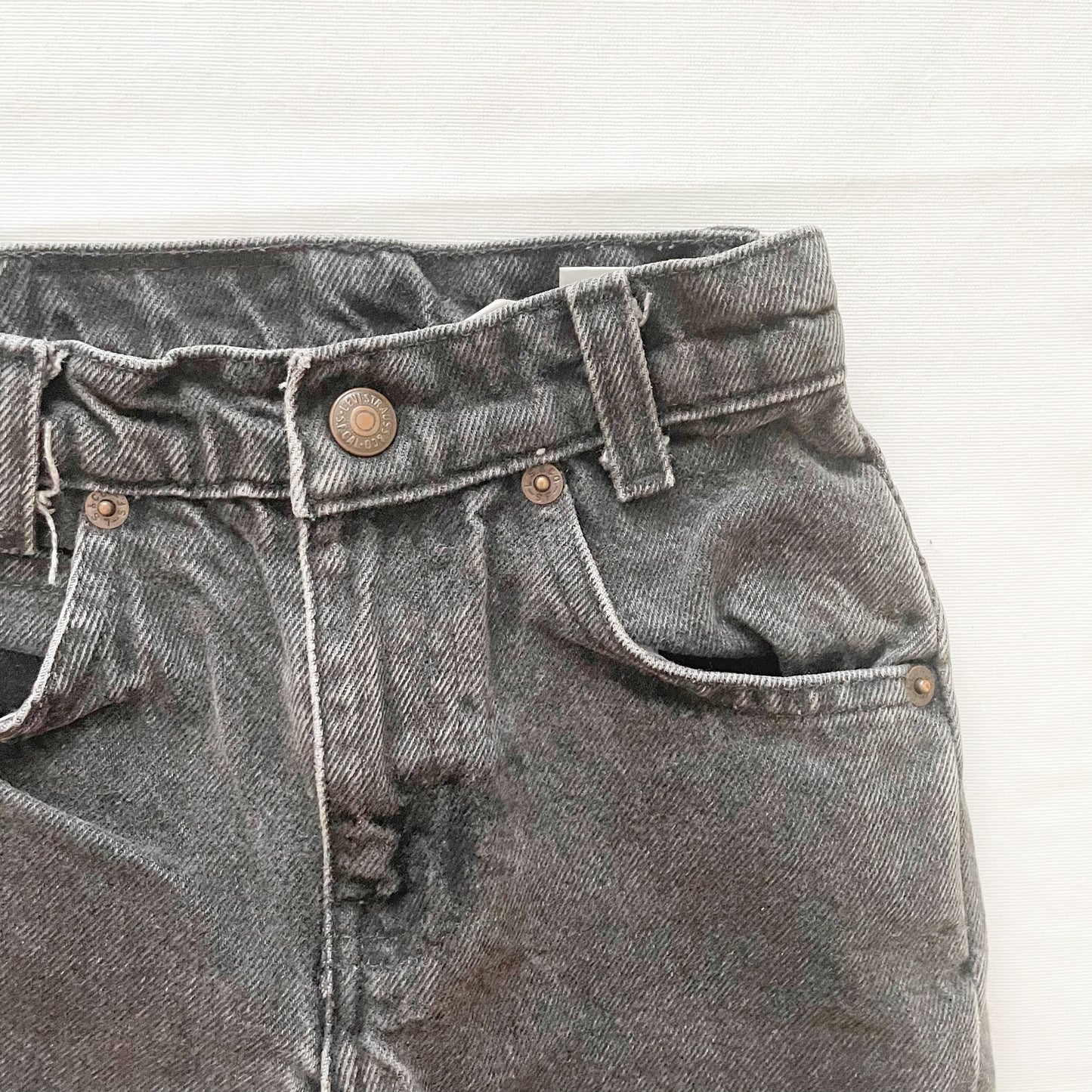 Levi’s 550 Relaxed Fit Orange Tab Black Jeans - Yellow Clover Vintage Kids Clothes