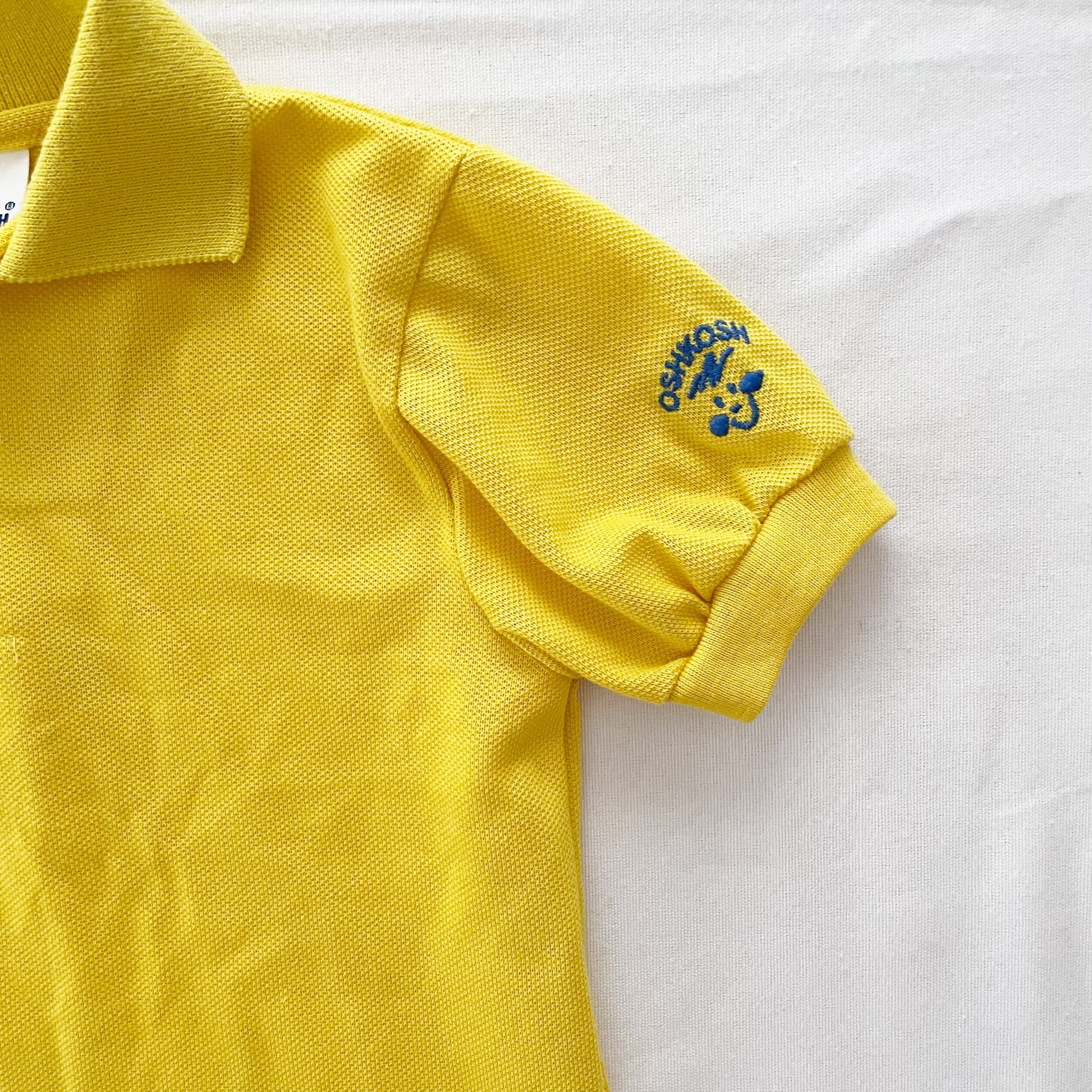 OshKosh Embroidered Sleeve Polo - Yellow Clover Vintage Kids Clothes