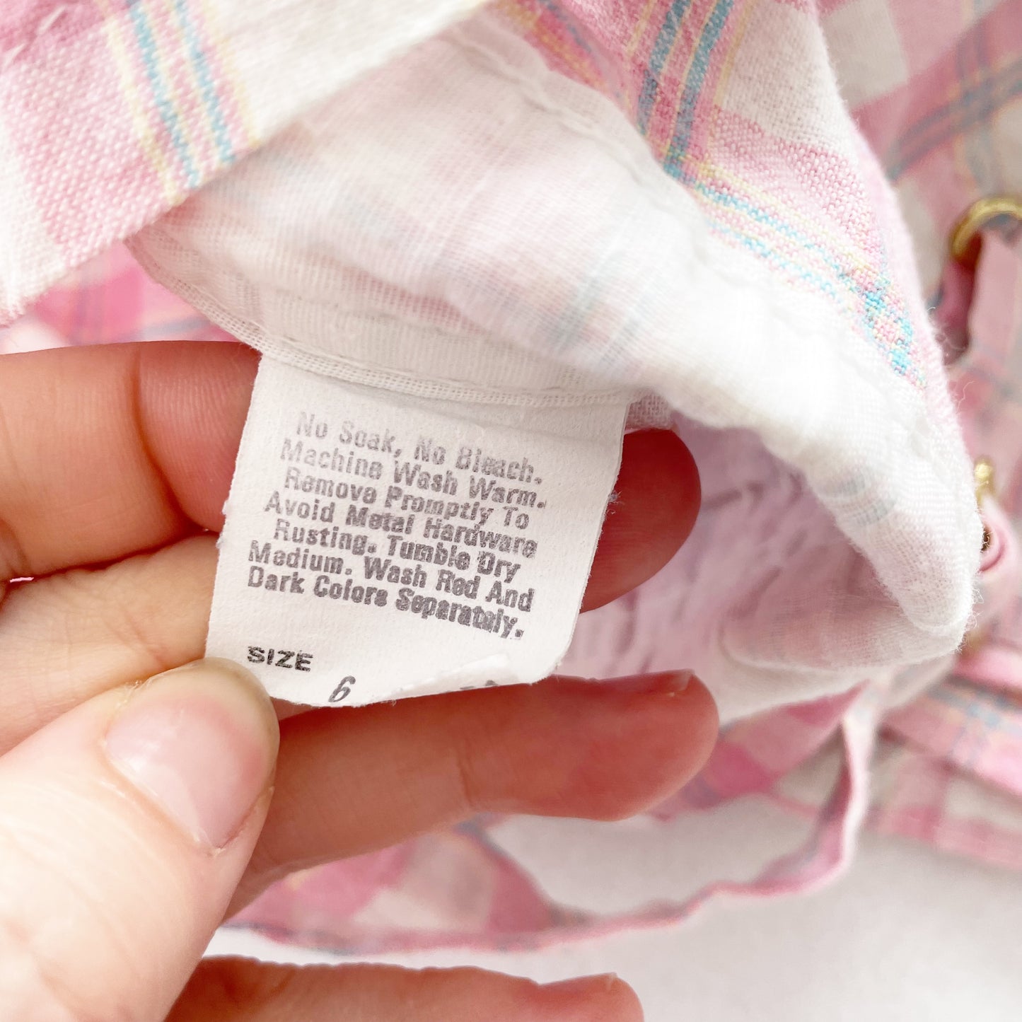 OshKosh Pink Plaid Overalls - Yellow Clover Vintage Kids Clothes
