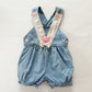 Vintage OshKosh Floral V Strap Bubble Overalls