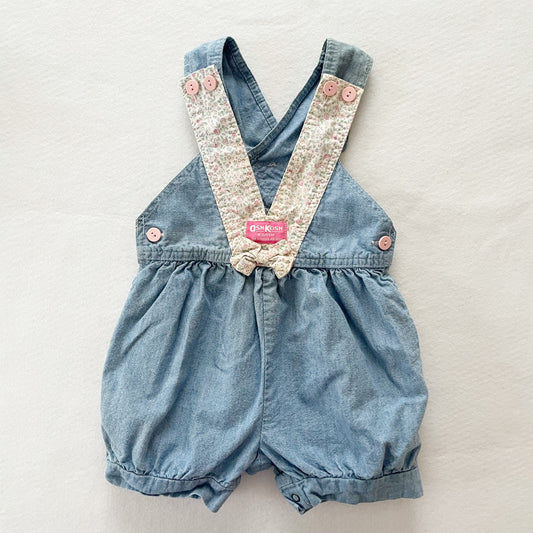 Vintage OshKosh Floral V Strap Bubble Overalls