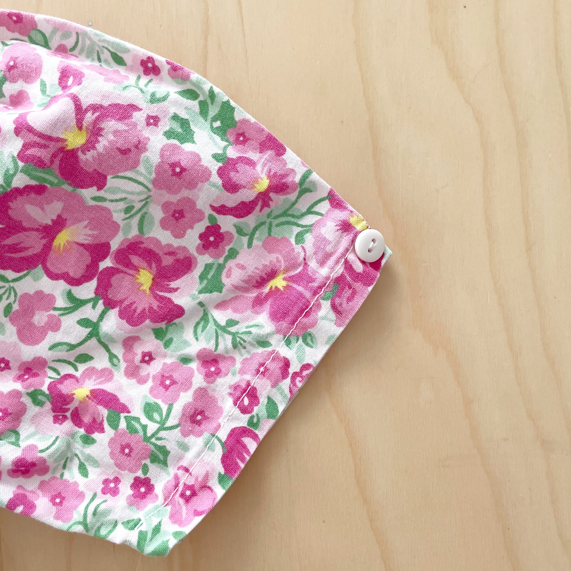 OshKosh Pink Floral Button Front Dress - Yellow Clover Vintage Kids Clothes