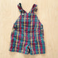 Vintage Gymboree Seersucker Plaid Golf Patch Shortalls - Yellow Clover Vintage Kids Clothes