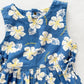 OshKosh Tropical Floral Side Tie Dress - Yellow Clover Vintage Kids Clothes