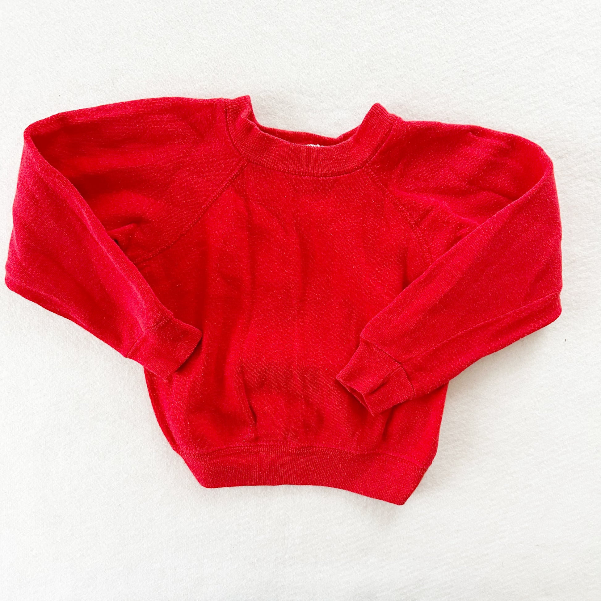 Classic Red Crewneck Sweatshirt - Yellow Clover Vintage Kids Clothes