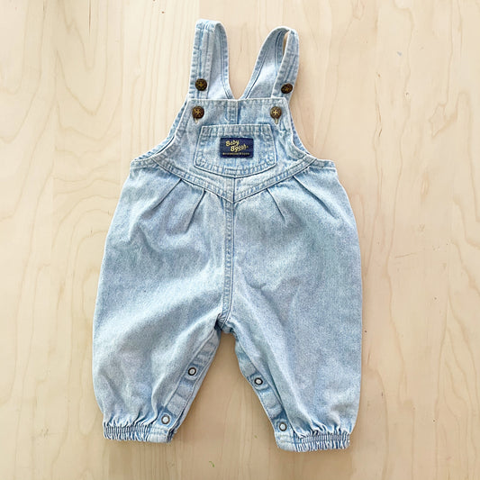 Baby B’gosh Light Wash Denim Bubble Overalls - Yellow Clover Vintage Kids Clothes