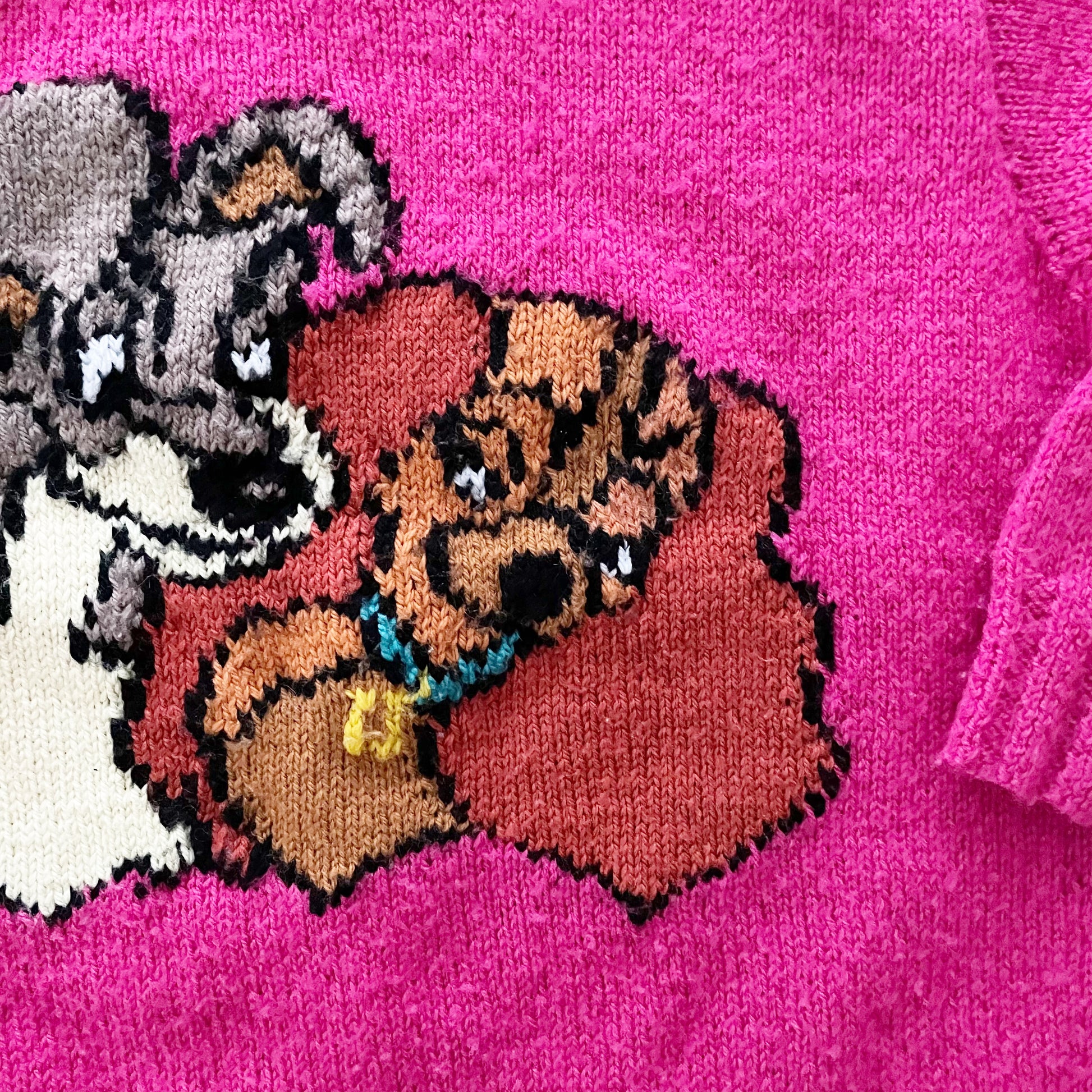 Handknit Lady and the Tramp Sweater - Yellow Clover Vintage Kids Clothes