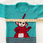 Handknit Po Teletubbies Sweater • 5T (?) - Yellow Clover Vintage Kids Clothes