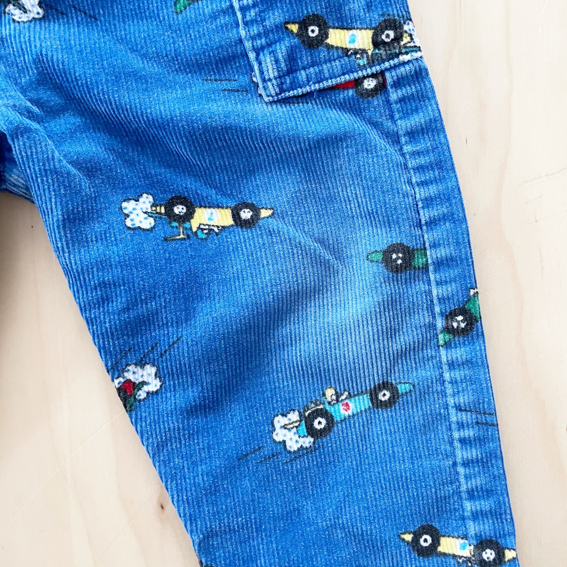 Vintage OshKosh Racecar Pull On Pants - Yellow Clover Vintage Kids Clothes