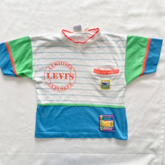 Levi’s Underwater Explorer Patches Tee • 7y? - Yellow Clover Vintage Kids Clothes