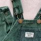 OshKosh Green Stripe Pocket Overalls - Yellow Clover Vintage Kids Clothes