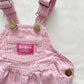 OshKosh Pink Hickory Stripe Scoop Cut Overalls