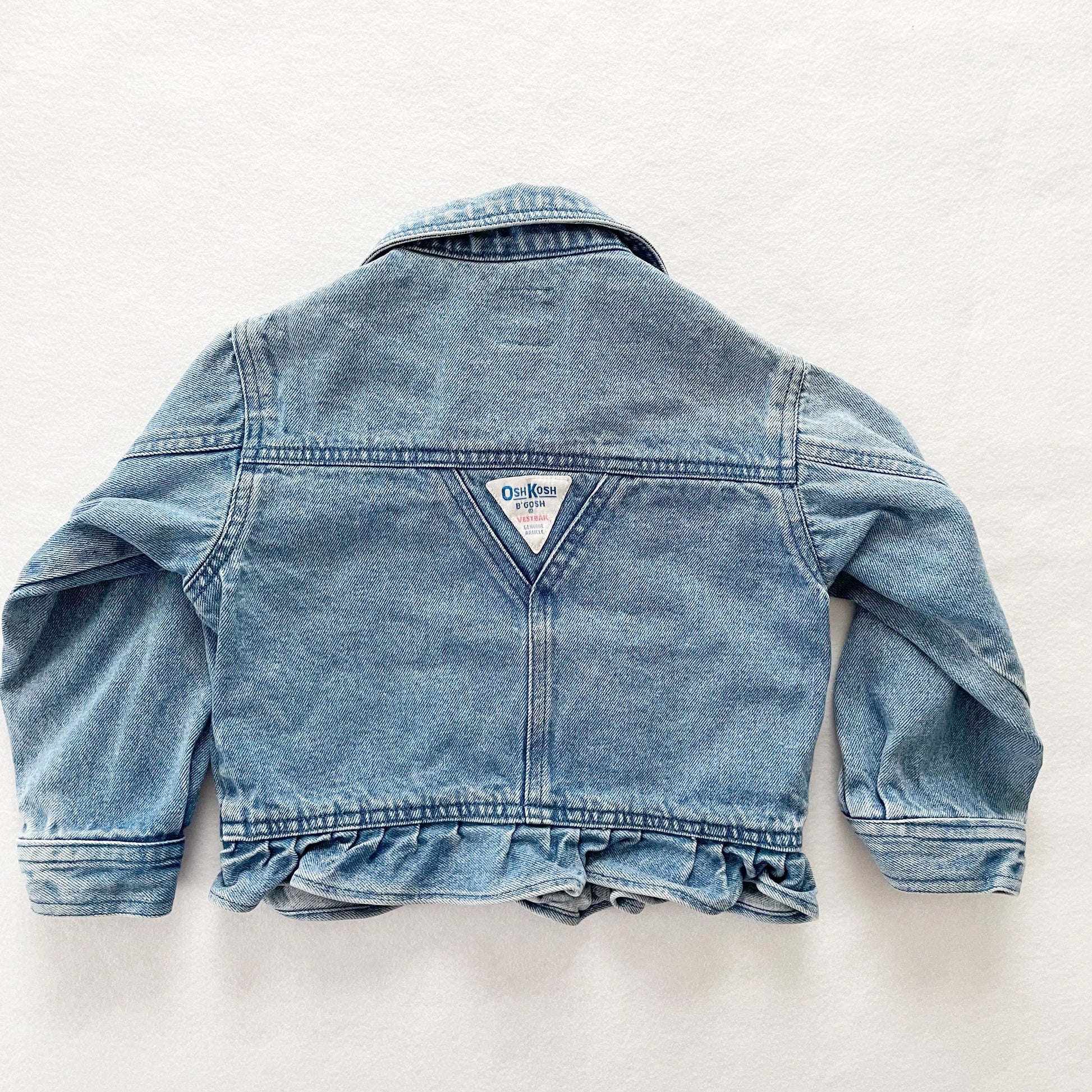 OshKosh Ruffle Denim Jacket - Yellow Clover Vintage Kids Clothes