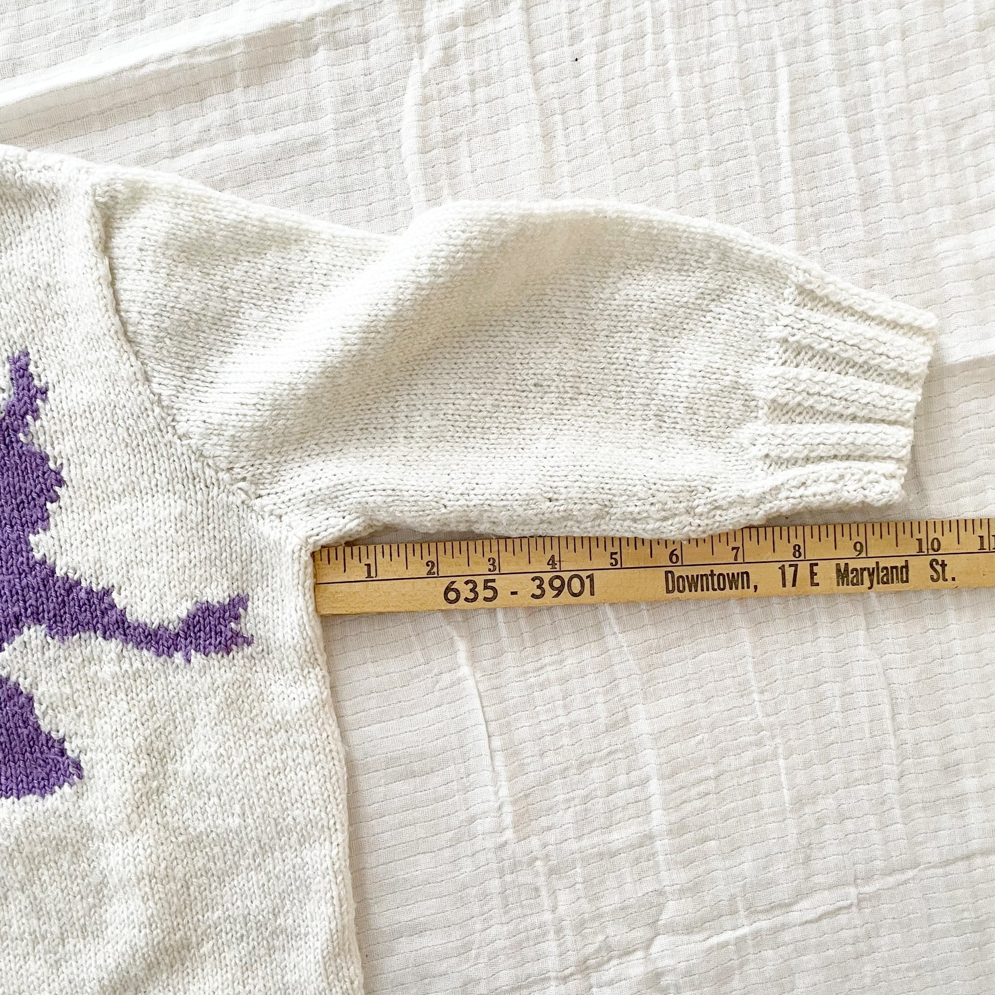 Handknit Peter Pan Sweater - Yellow Clover Vintage Kids Clothes