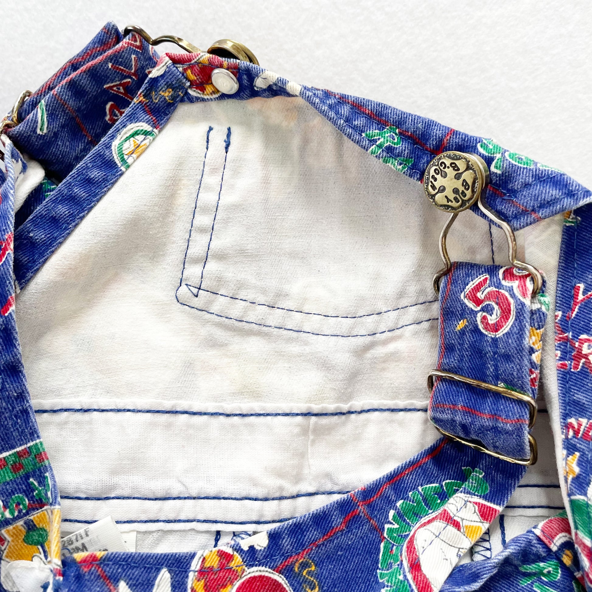 Baby B’gosh Rabbit Racer Print Overalls - Yellow Clover Vintage Kids Clothes